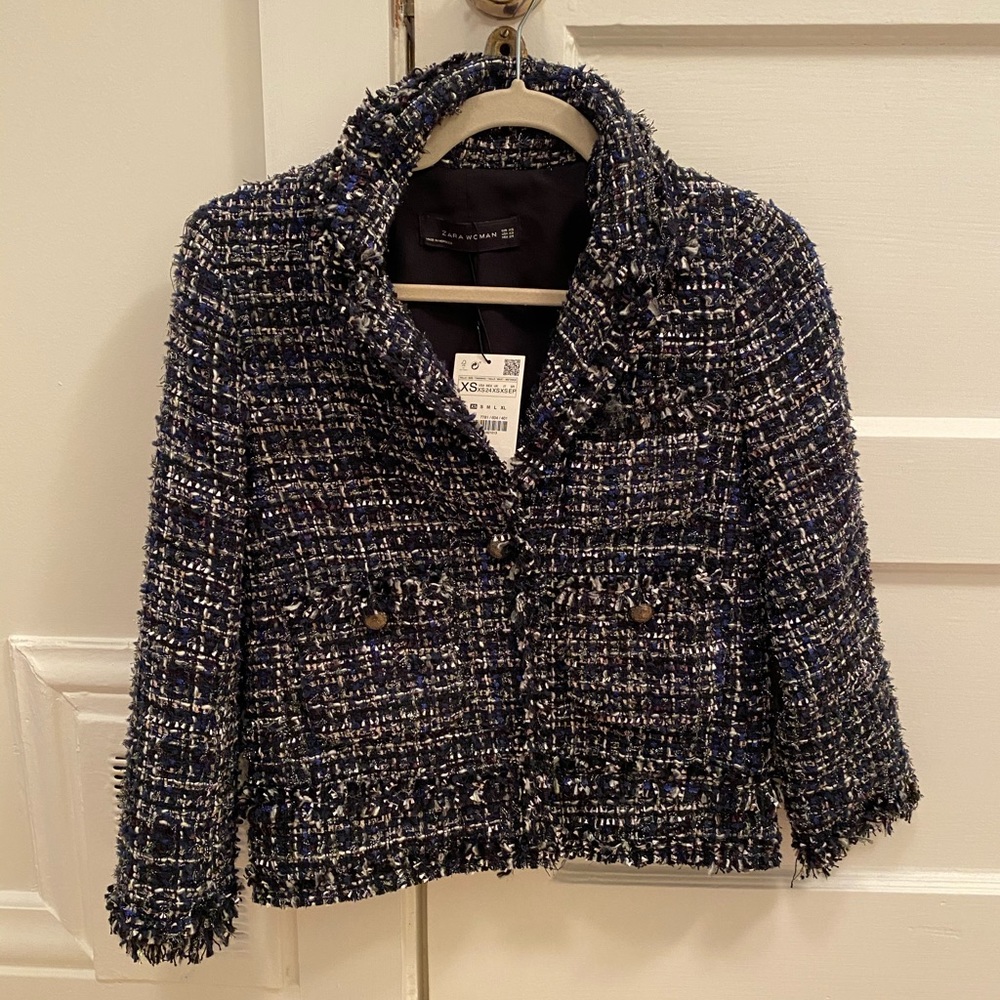 New With Tag XS Zara Tweed Blazer